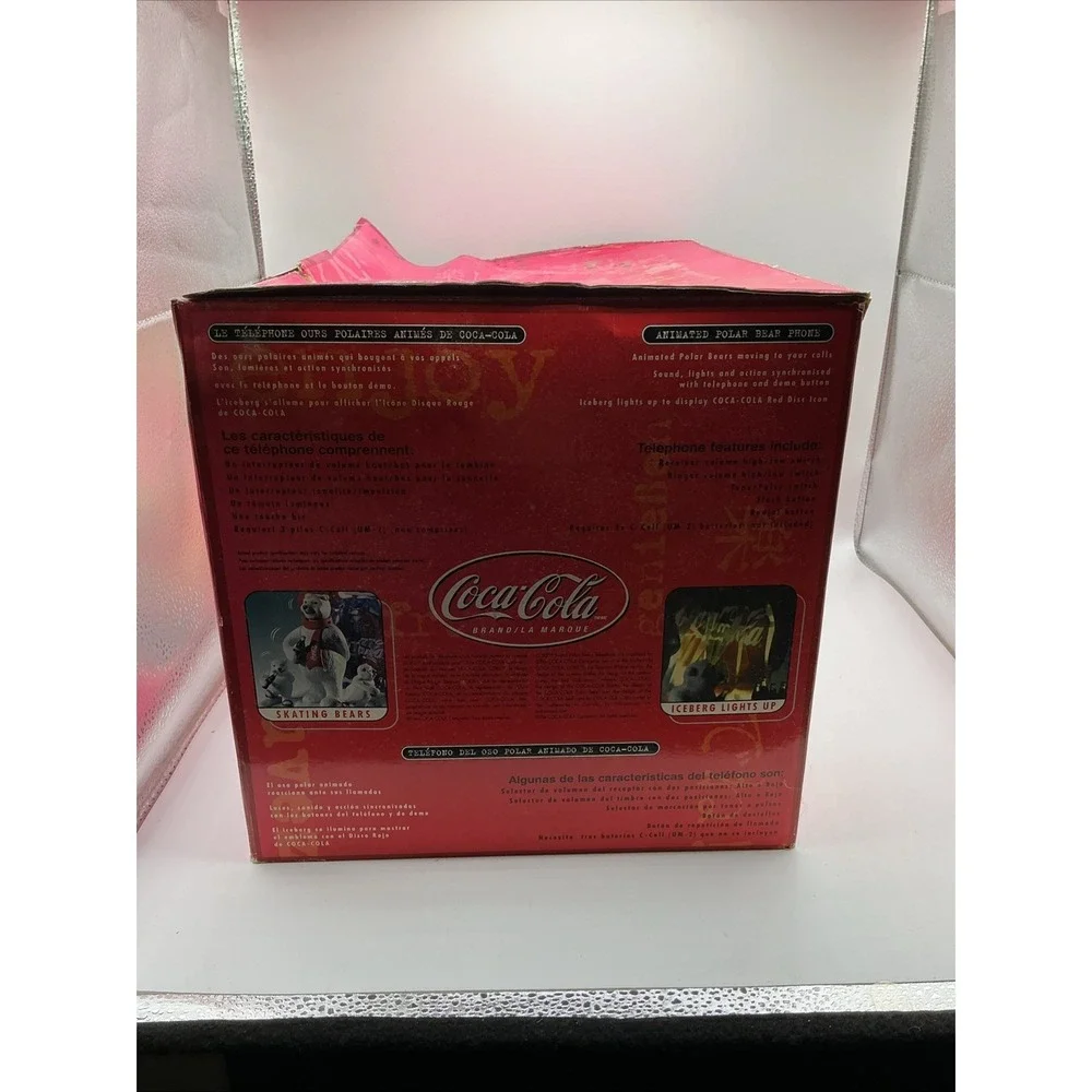Vintage 2000 Coca Cola Animated Polar Bear Phone Coke Soda Telephone
